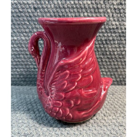 Shawnee Burgundy Swan Art Pottery 6" Vase or Planter 806 Original USA - Picture 8 of 9